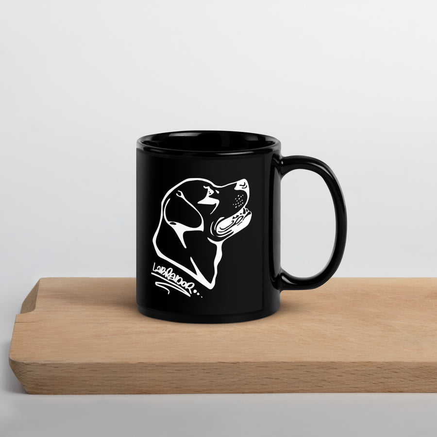 Black Glossy Mug Labrador