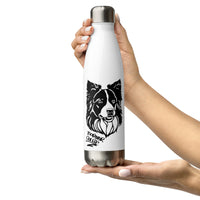 Stainless steel water bottle Border Collie