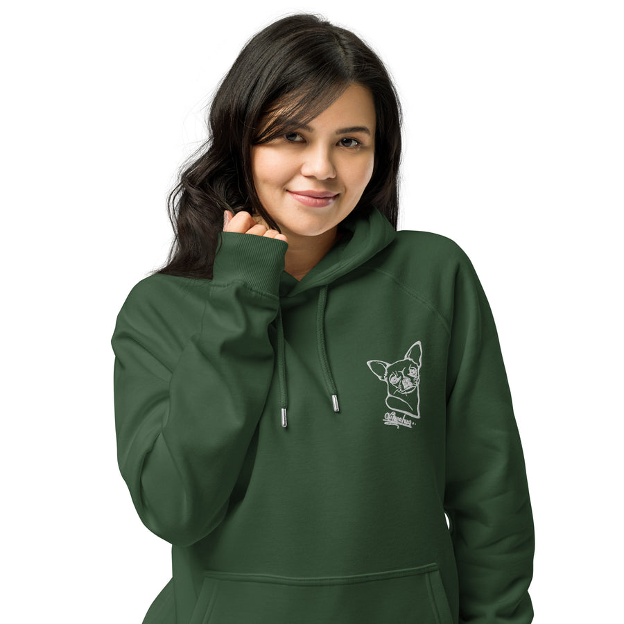 Unisex eco raglan hoodie Chihuahua