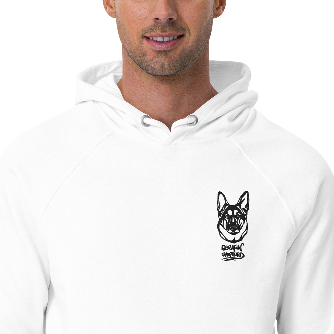 Unisex eco raglan hoodie German Shepard