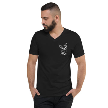 Unisex Short Sleeve V-Neck T-Shirt Chihuahua