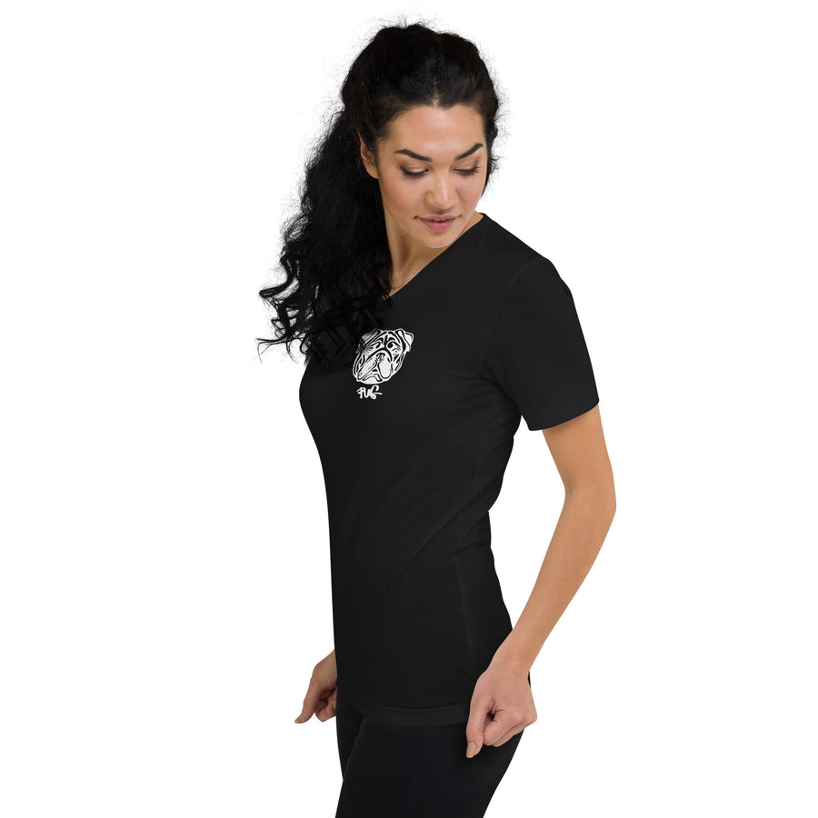 Unisex Short Sleeve V-Neck T-Shirt PUG