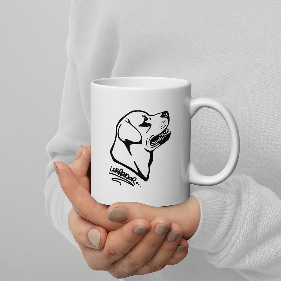 White glossy mug Labrador