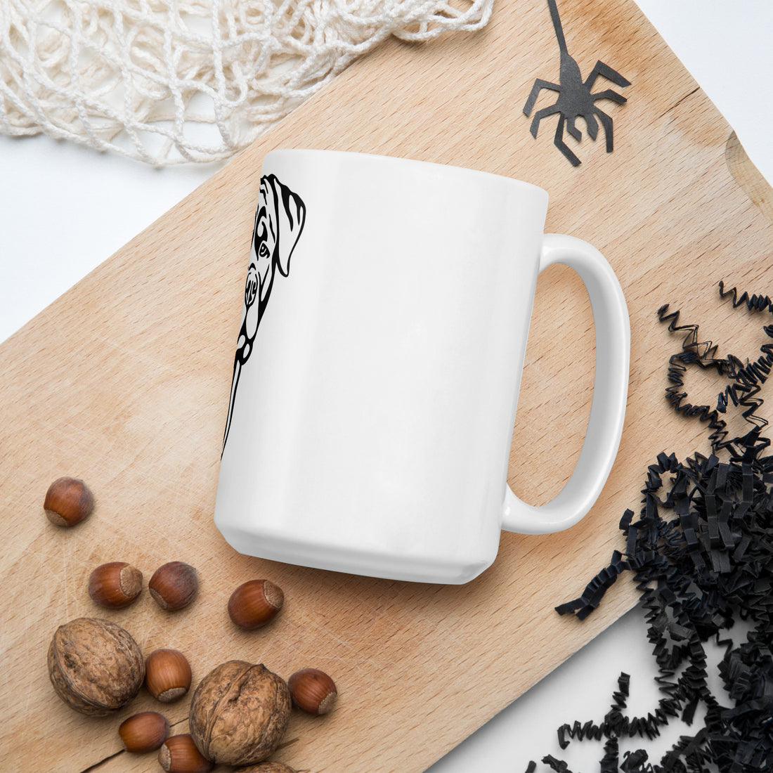 White glossy mug Rottweiler