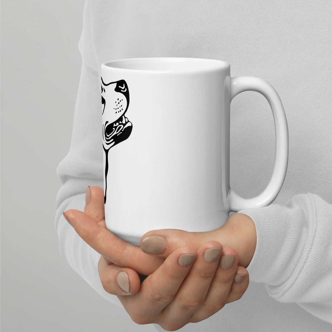 White glossy mug Labrador